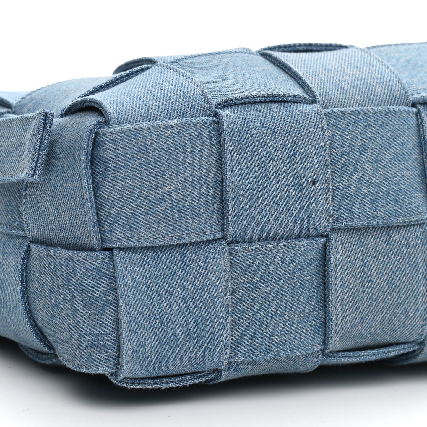 Denim Maxi Intrecciato Brick Cassette Bag Indigo