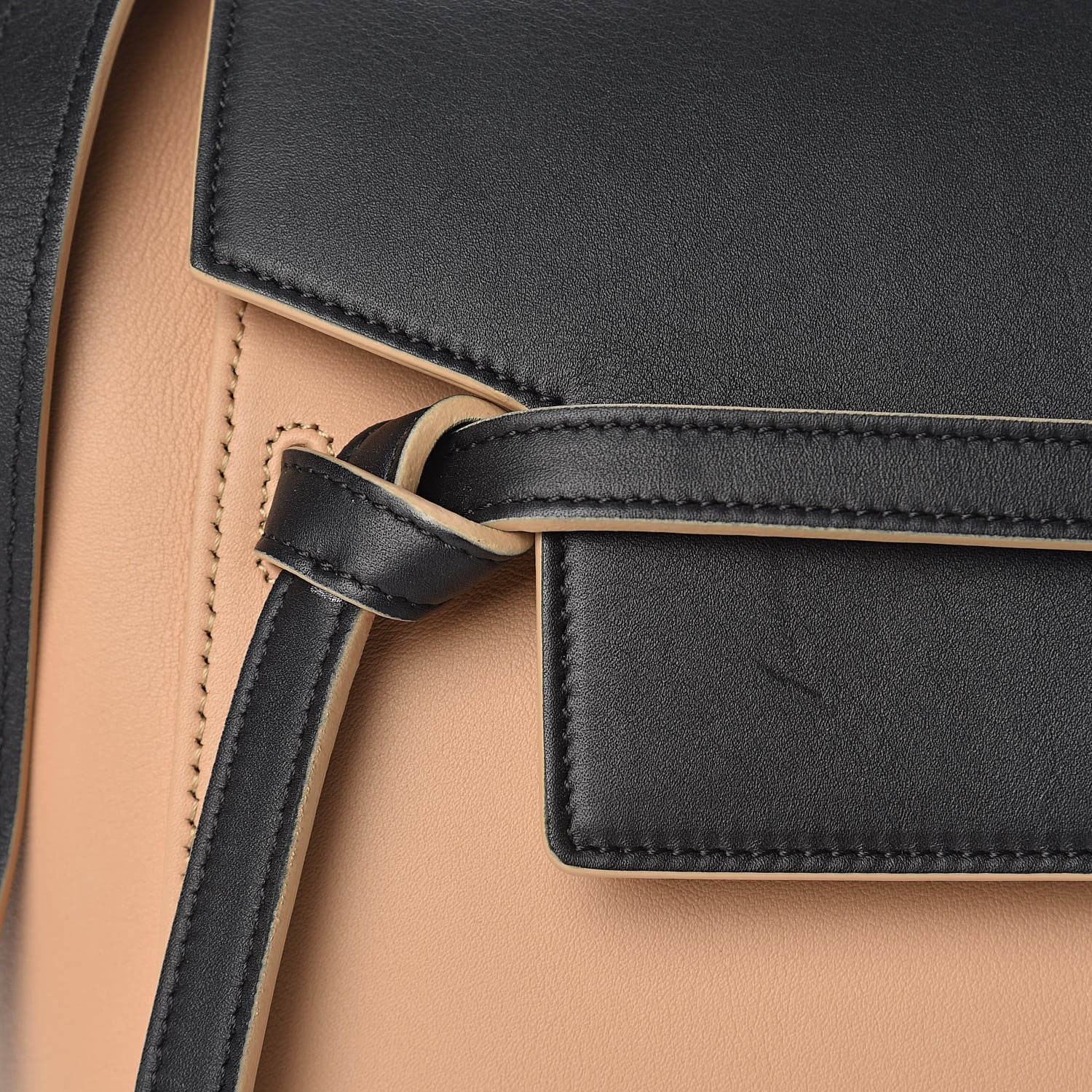 Celine Smooth Calfskin Mini Bi-Color Belt Bag Beige 8 of 15