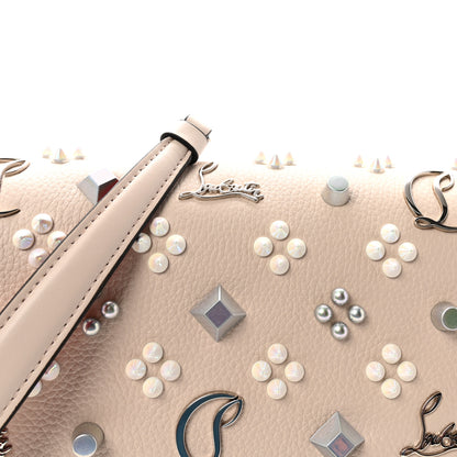 Christian Louboutin Calfskin Spikes Loubinthesky Paloma Clutch Leche 8 of 10