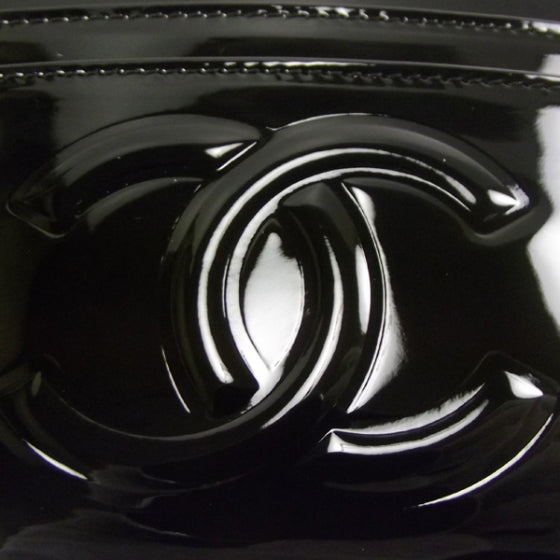 Patent Camellia Card Holder Black