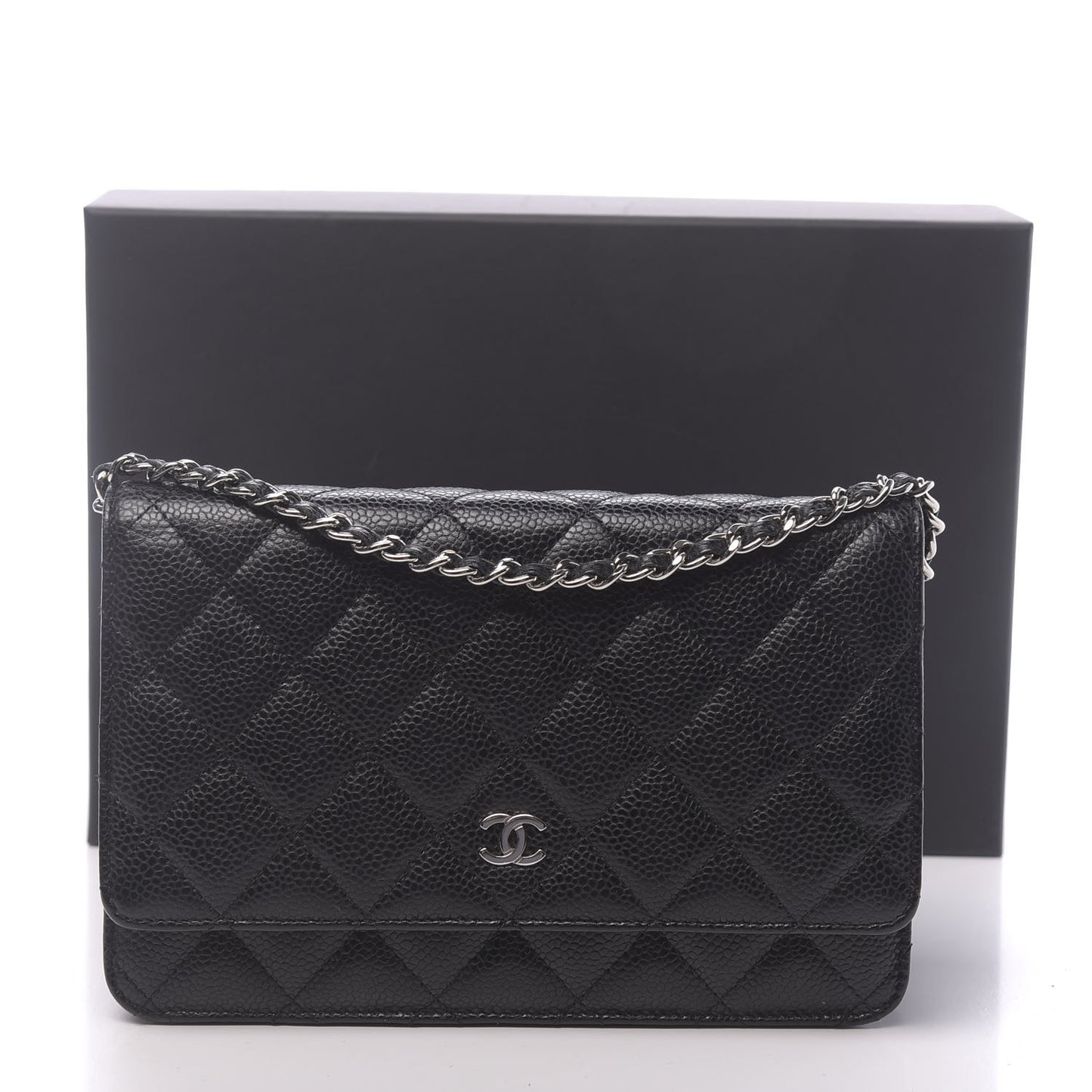 Caviar Quilted Wallet On Chain WOC Black