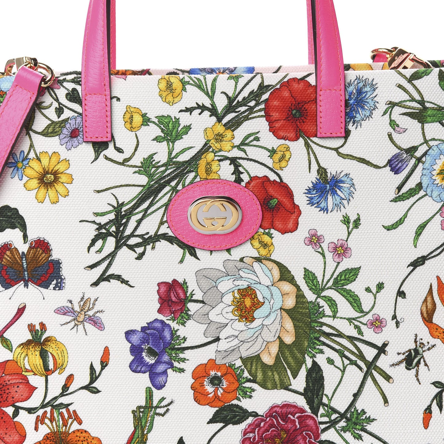 Canvas Medium Flora Tote Fuchsia