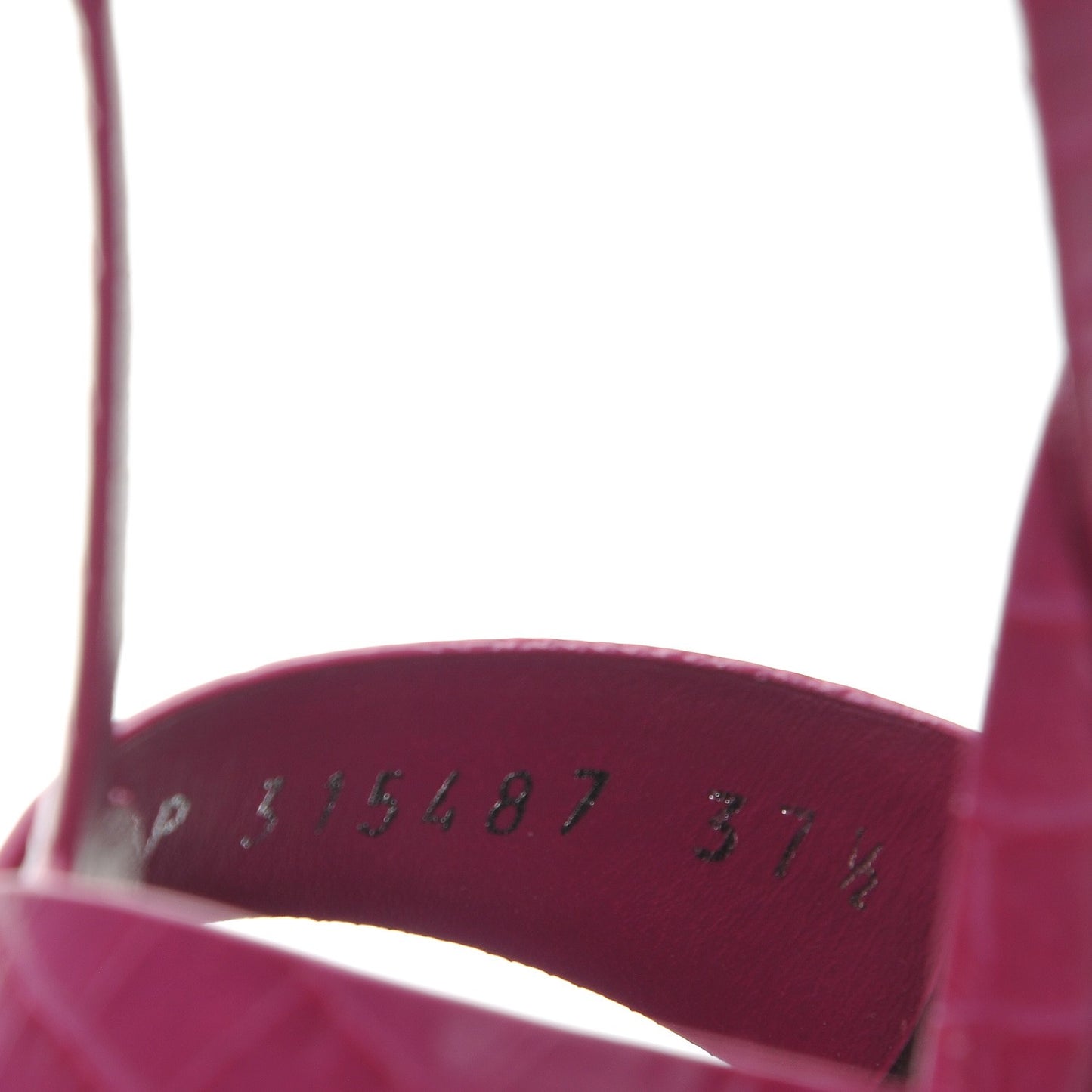 Calfskin Crocodile Embossed Tribute 105 Platform Sandals 37.5 Fuchsia Heroine