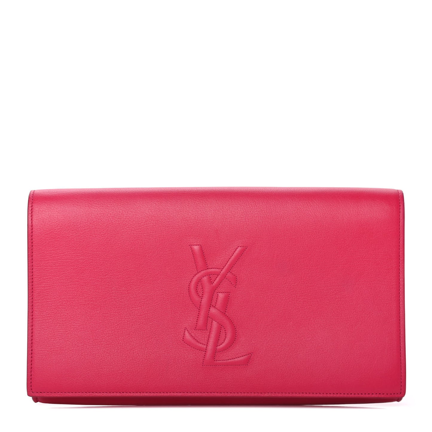 Calfskin Monogram Large Belle De Jour Clutch Lipstick Fuchsia