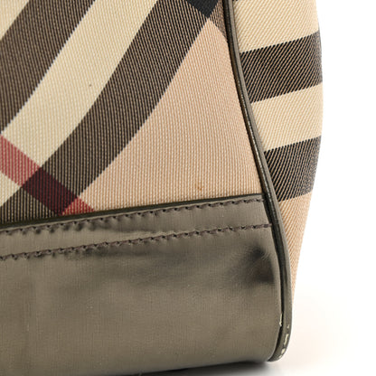 Burberry Metallic Supernova Check Patent Bowling Bag Pewter 16 of 20