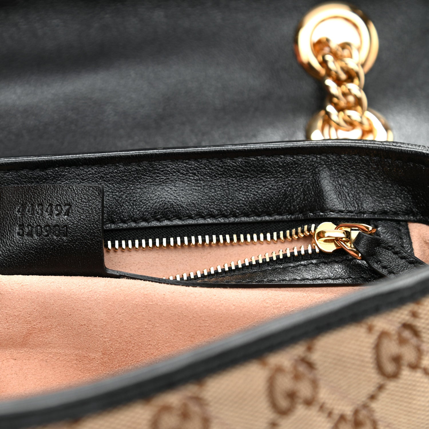 Gucci Monogram Matelasse Diagonal Small GG Marmont Shoulder Bag Beige Black 7 of 9