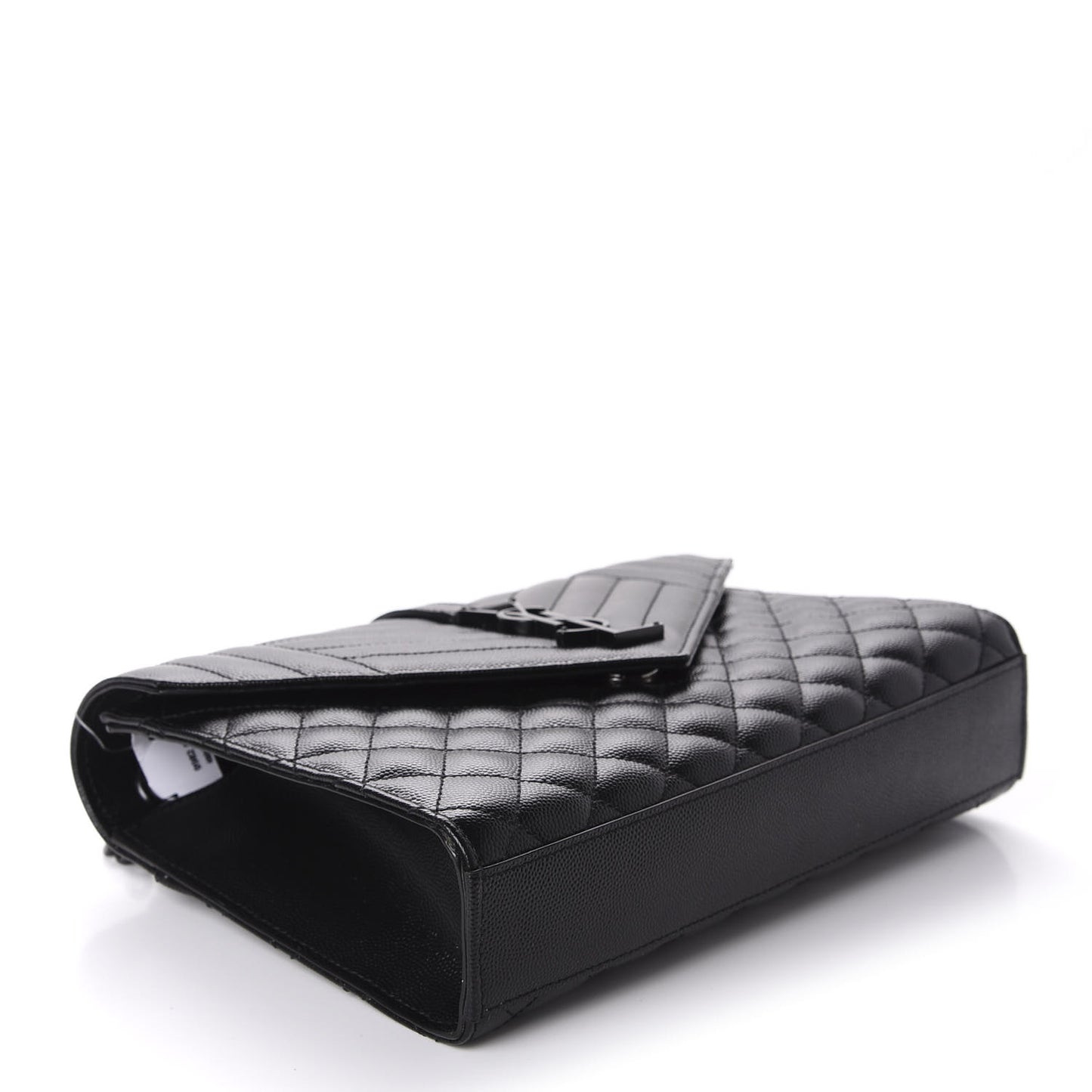 Grain De Poudre Textured Mixed Matelasse Triquilt Medium Monogram Satchel Black