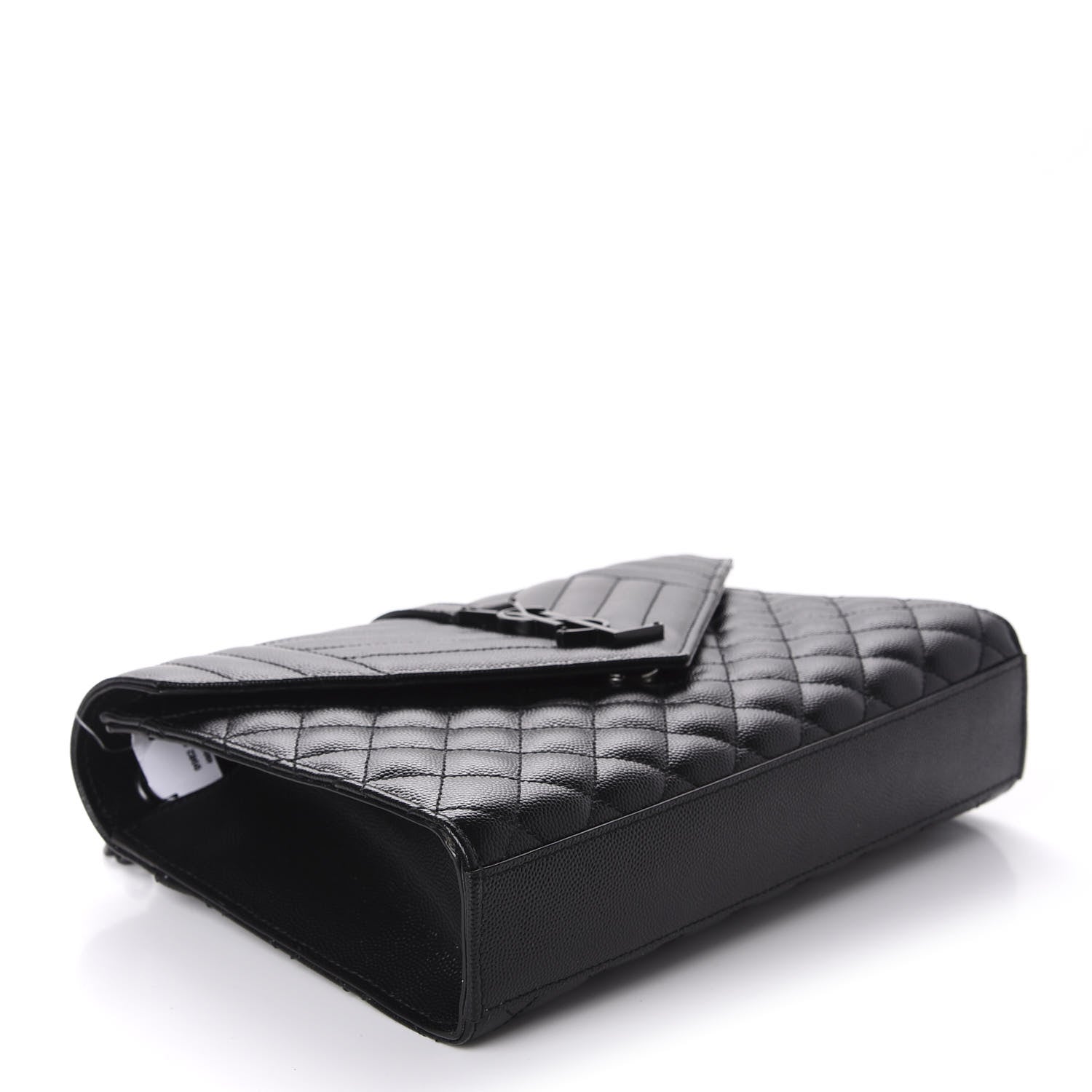 Saint Laurent Grain De Poudre Textured Mixed Matelasse Triquilt Medium Monogram Satchel Black 5 of 12