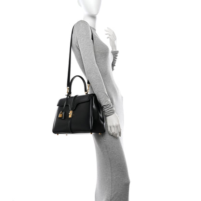 Celine Grained Calfskin Classique 16 Top Handle Bag Black 2 of 12