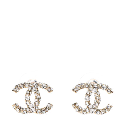 Chanel Crystal CC Earrings Gold 1 of 6