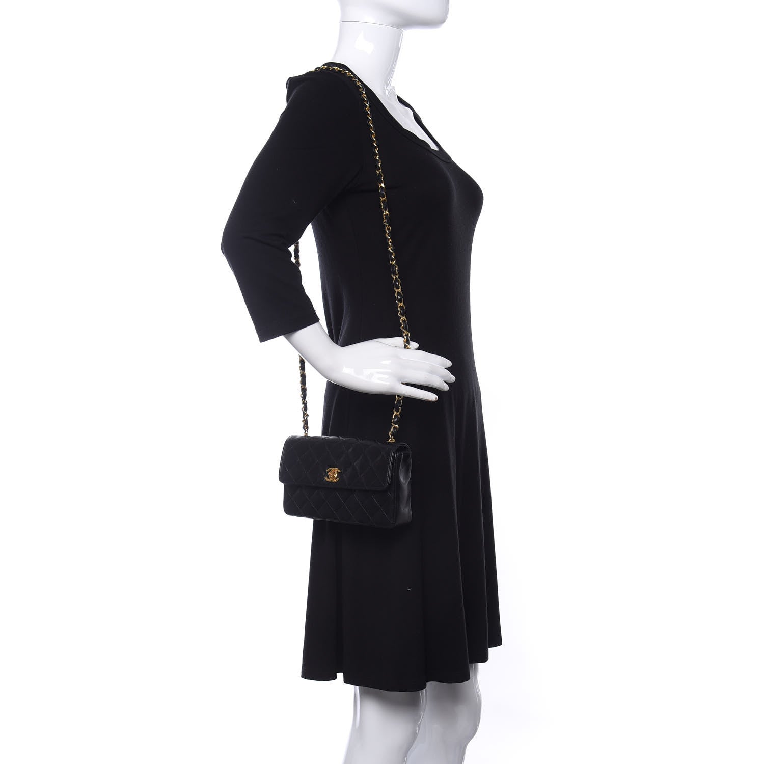 Chanel Lambskin Quilted Mini Rectangular Flap Black 2 of 17