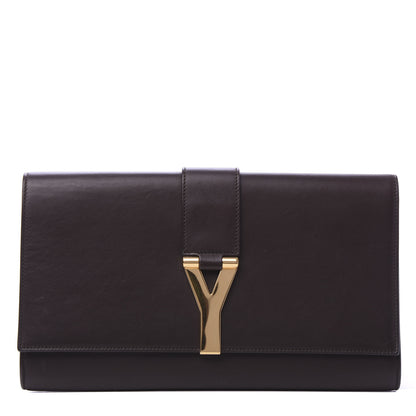 Saint Laurent Calfskin Classic Y Ligne Clutch Brown 1 of 9