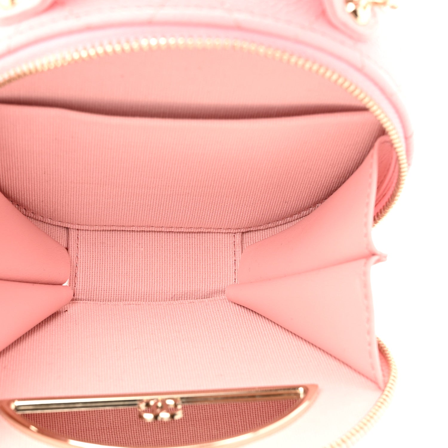 Chanel Caviar Quilted Round Handle With Care Vanity With Chain Pink 5 of 12