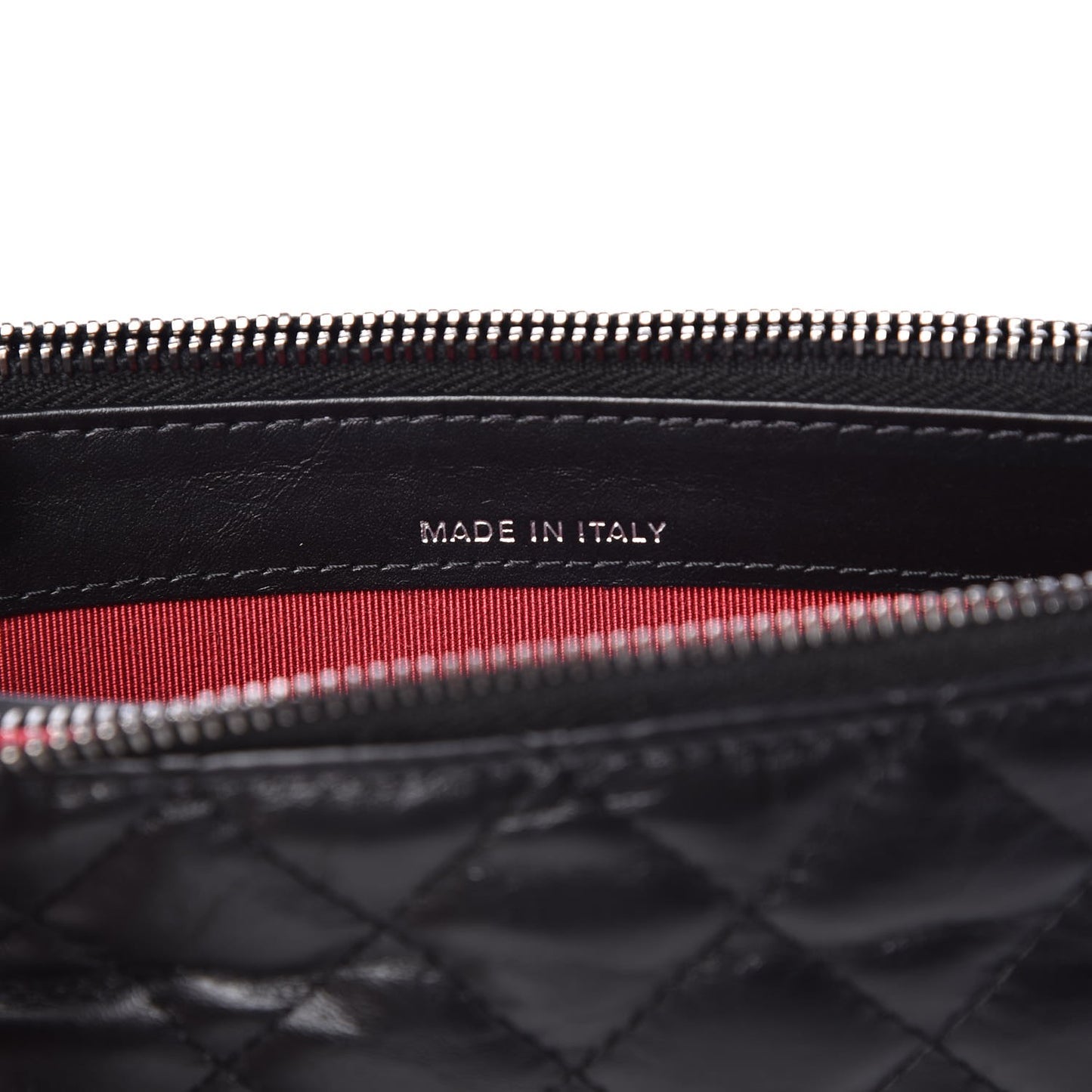 Aged Calfskin Quilted Small Gabrielle Clutch With Chain Black