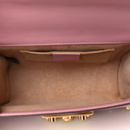 Gucci Calfskin Studded Small Padlock Shoulder Bag Carmine Rose 5 of 13