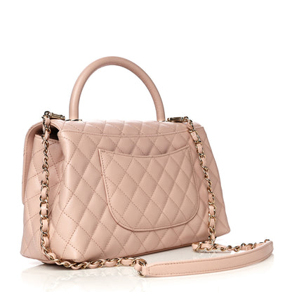 Chanel Caviar Quilted Small Coco Handle Flap Rose Clair 2 of 12