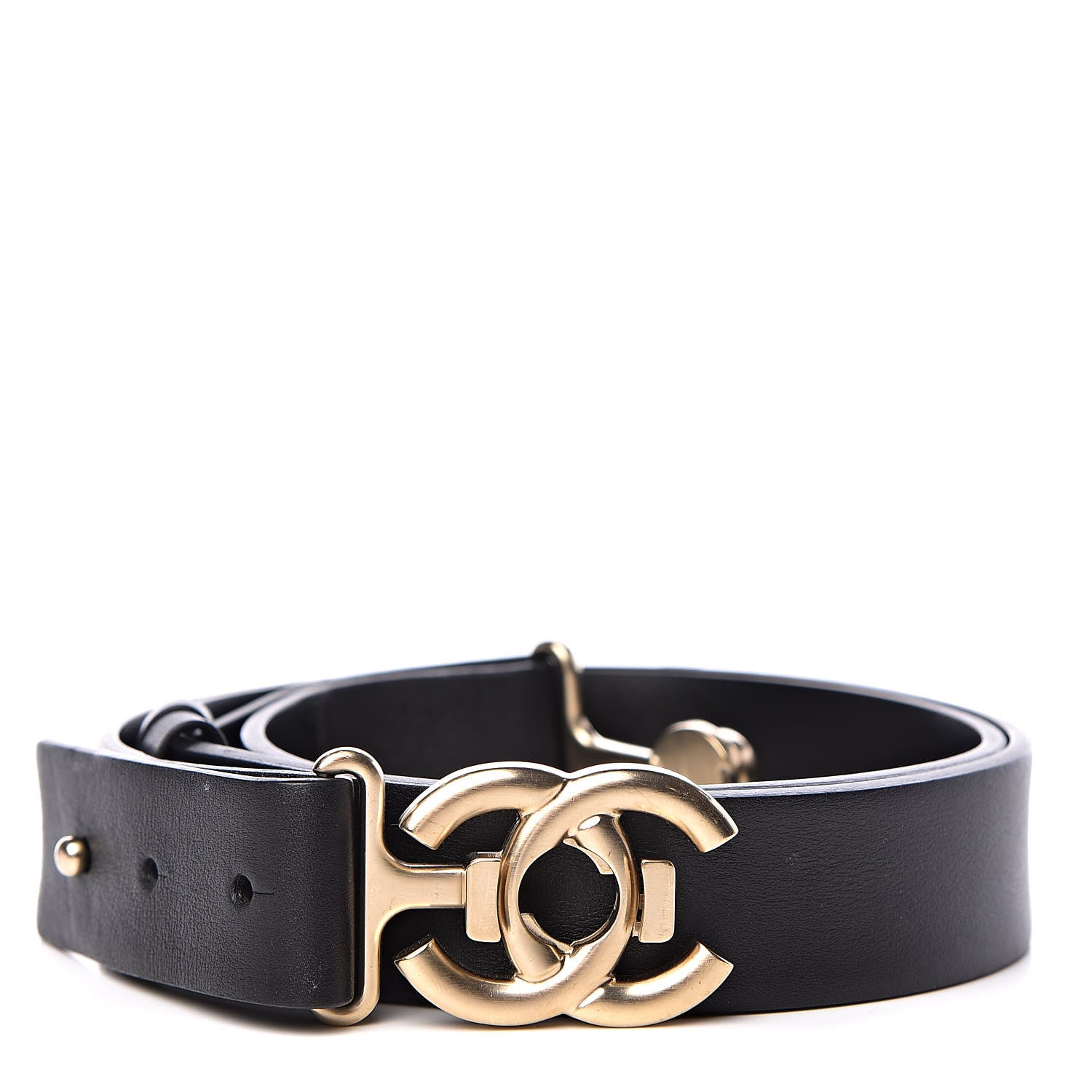 Chanel Calfskin CC Belt 95 38 Black 1 of 7