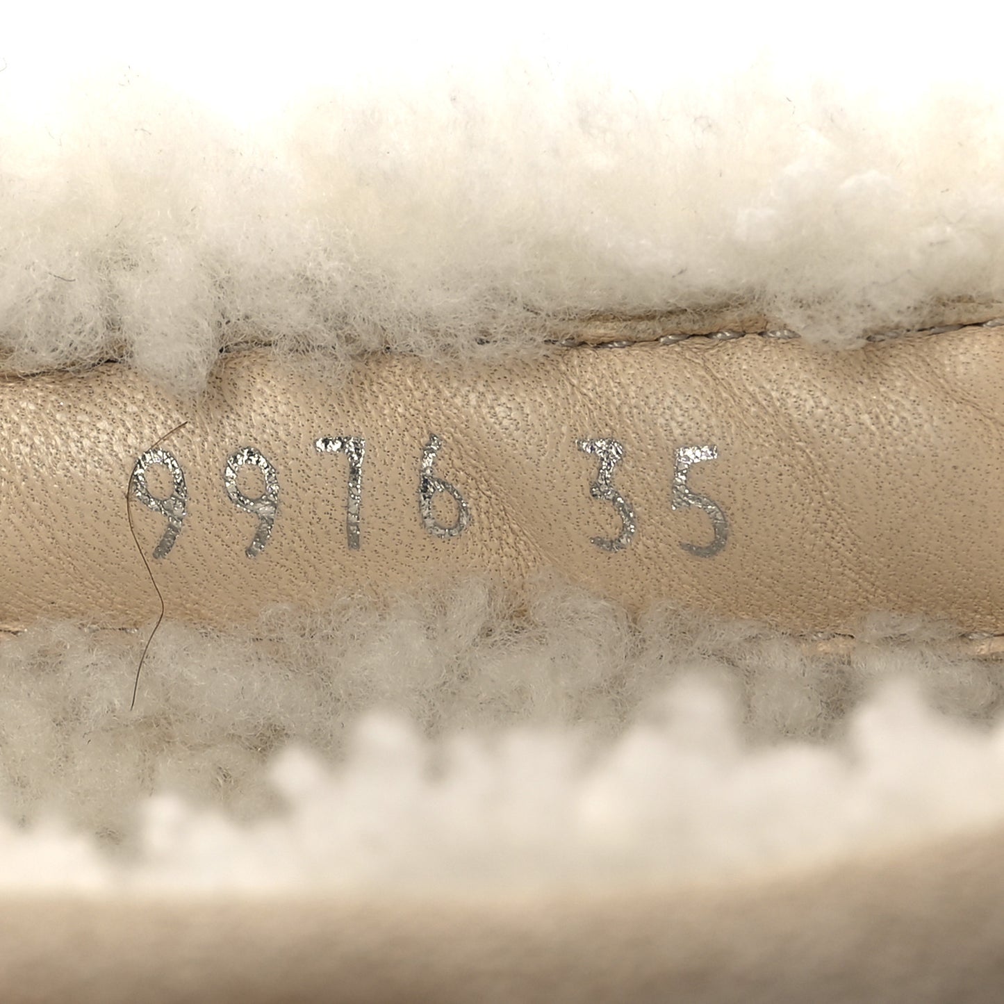 Shearling Moccasin Loafers 35 Beige