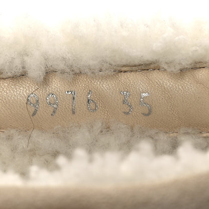 Miu Miu Shearling Moccasin Loafers 35 Beige 9 of 12