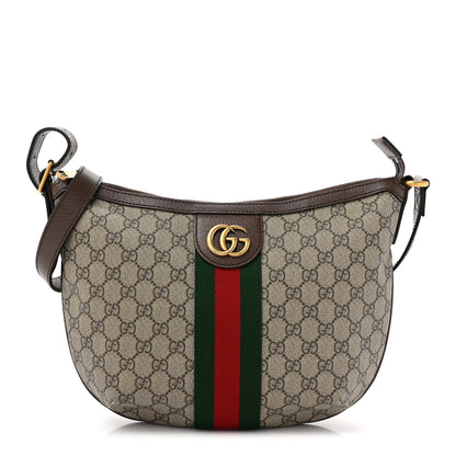 Gucci GG Supreme Monogram Web Small Ophidia Half Moon Hobo Brown 1 of 10