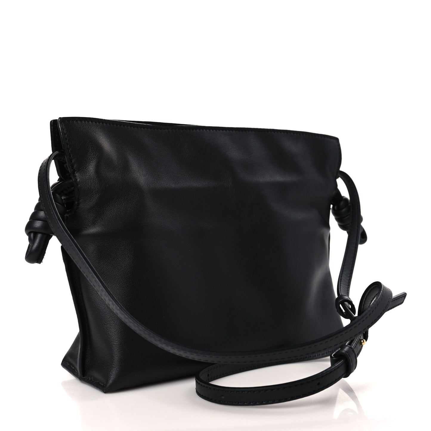 Calfskin Mini Flamenco Knot Clutch Black