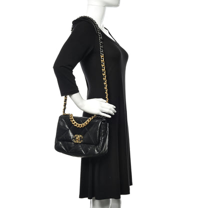 Chanel Goatskin Quilted Medium 19 Flap Black 2 of 11