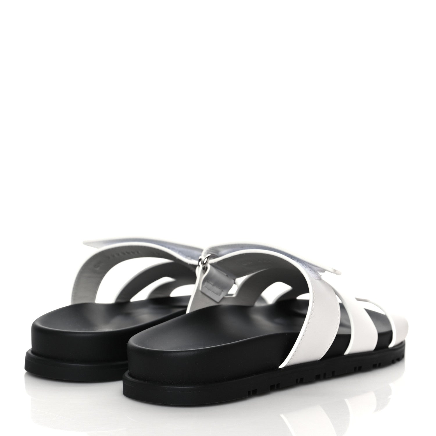 Hermes Calfskin Womens Chypre Sandals 37.5 White 4 of 9