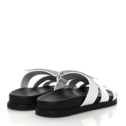 Hermes Calfskin Womens Chypre Sandals 37.5 White 4 of 9