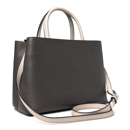 Fendi Vitello Elite Monster Eyes Studded Petite 2Jours Tote Carbone White Multicolor 3 of 12