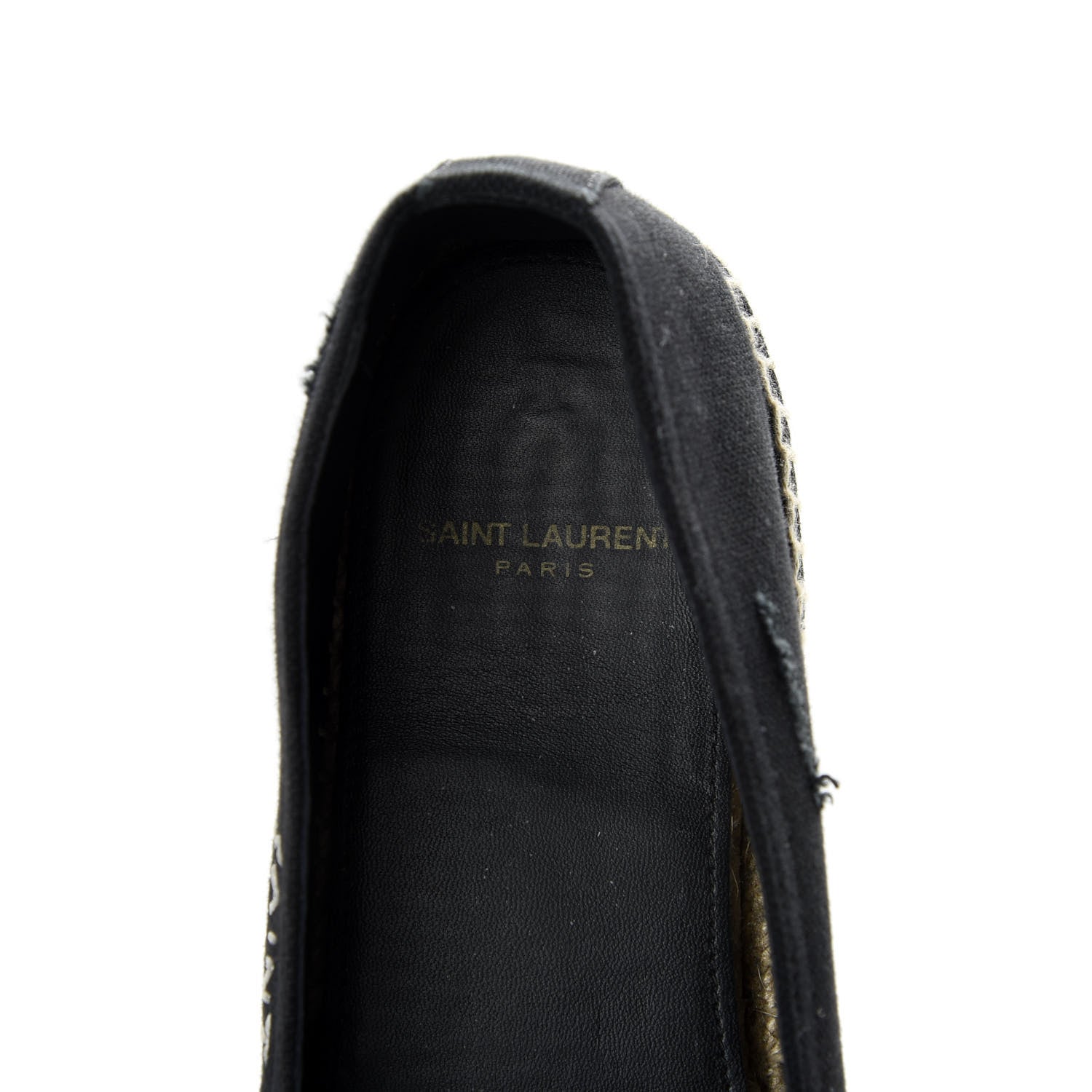 Saint Laurent Canvas Nappa Elba Logo Embroidered Espadrilles 39 Black 8 of 10