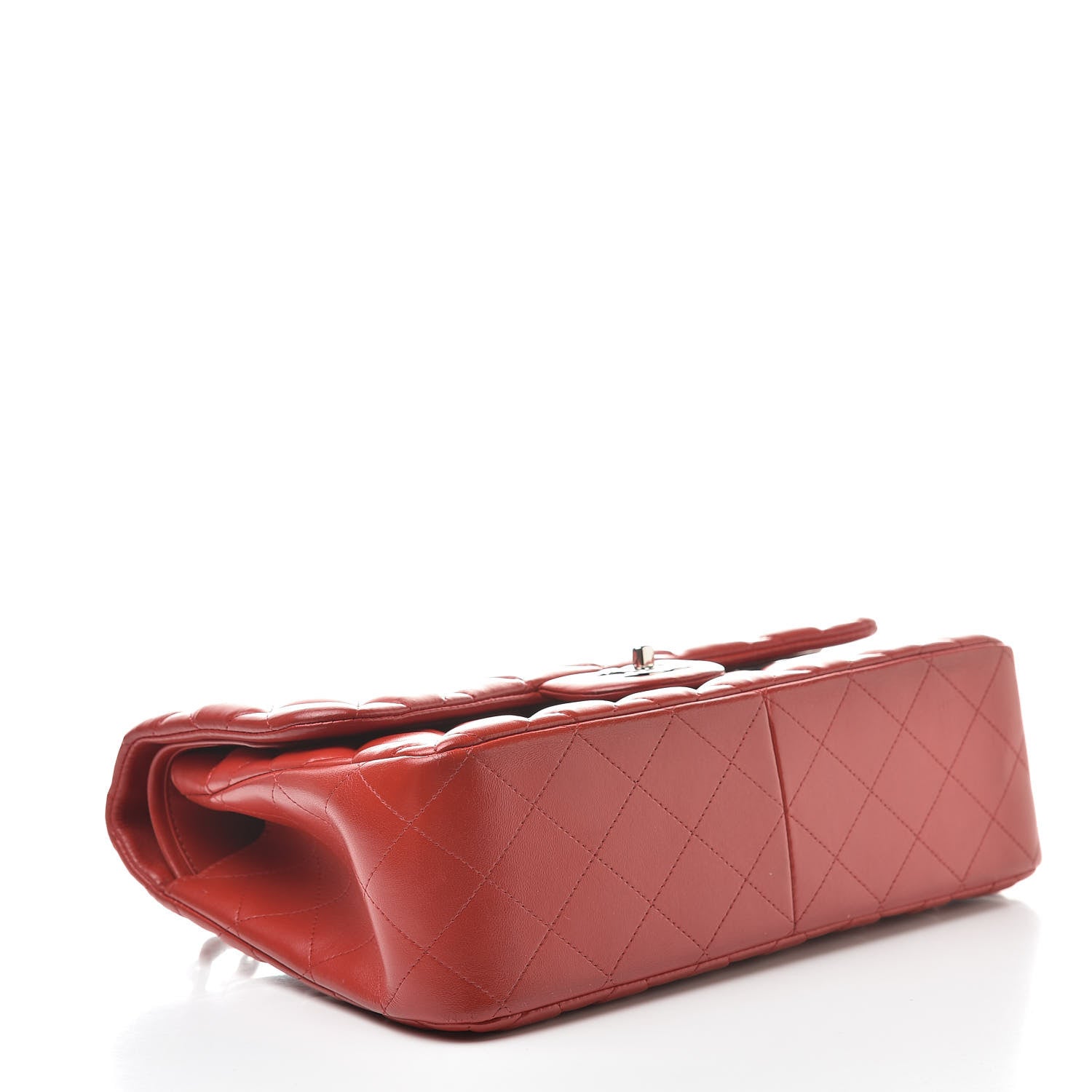 Chanel Lambskin Quilted Jumbo Double Flap Red 3 of 17