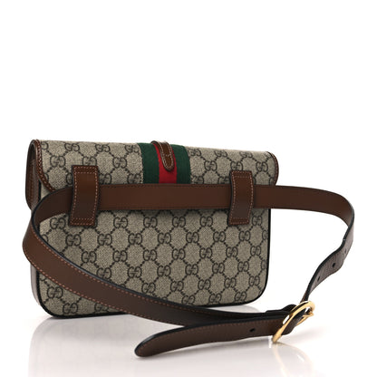 Gucci GG Supreme Monogram Azalea Calfskin Web Jackie 1961 Belt Bag 80 32 Beige Ebony Brown Sugar 3 of 10