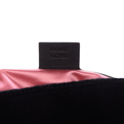 Gucci Velvet Matelasse Loved Embroidered Medium GG Marmont Shoulder Bag Black 10 of 10