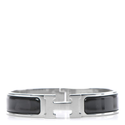 Hermes Enamel Narrow Clic Clac H Bracelet PM Black 1 of 4