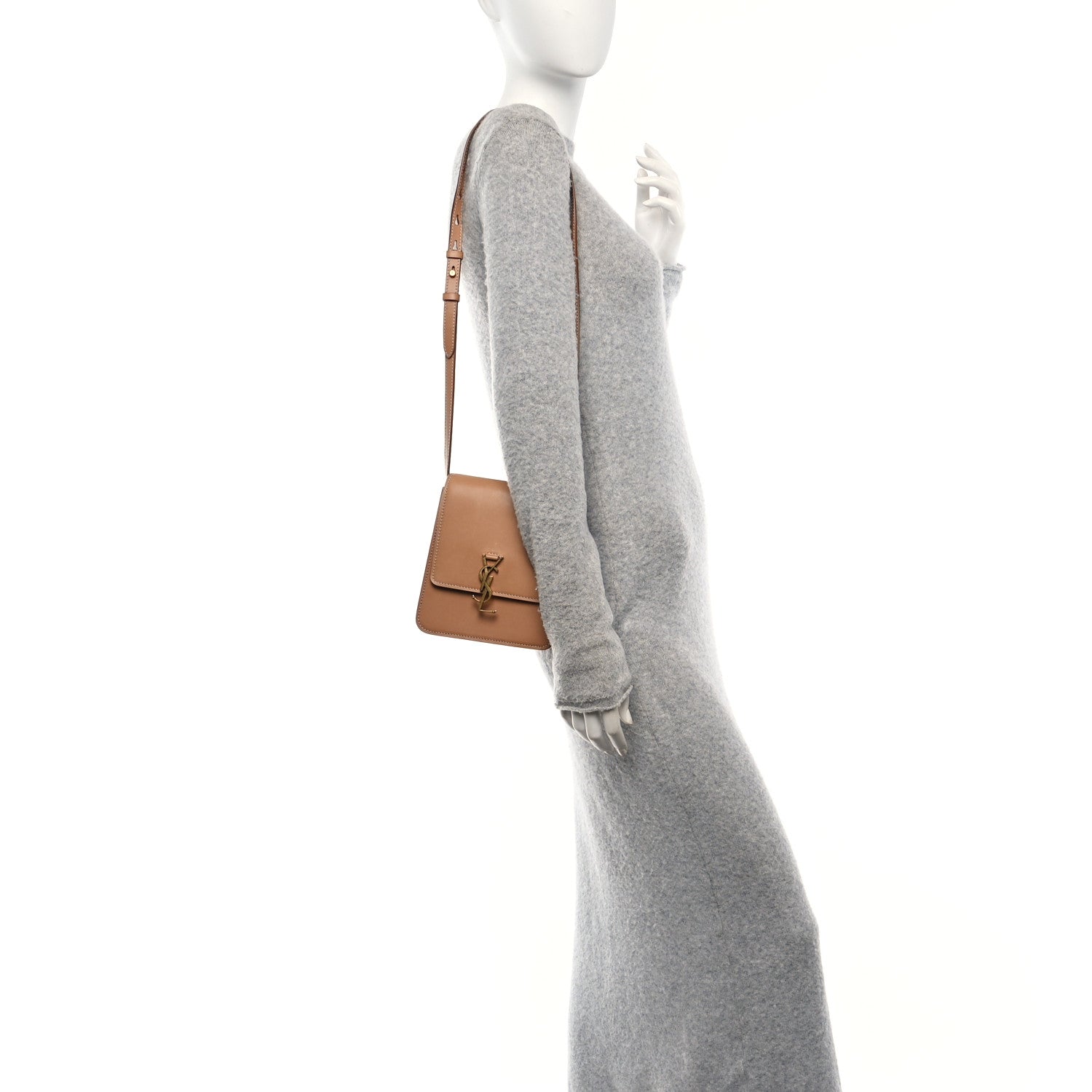 Saint Laurent Smooth Calfskin North South Kaia Satchel Vintage Brown 2 of 14