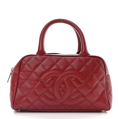 Chanel Caviar Quilted Small Bowler Dark Red 1 of 10
