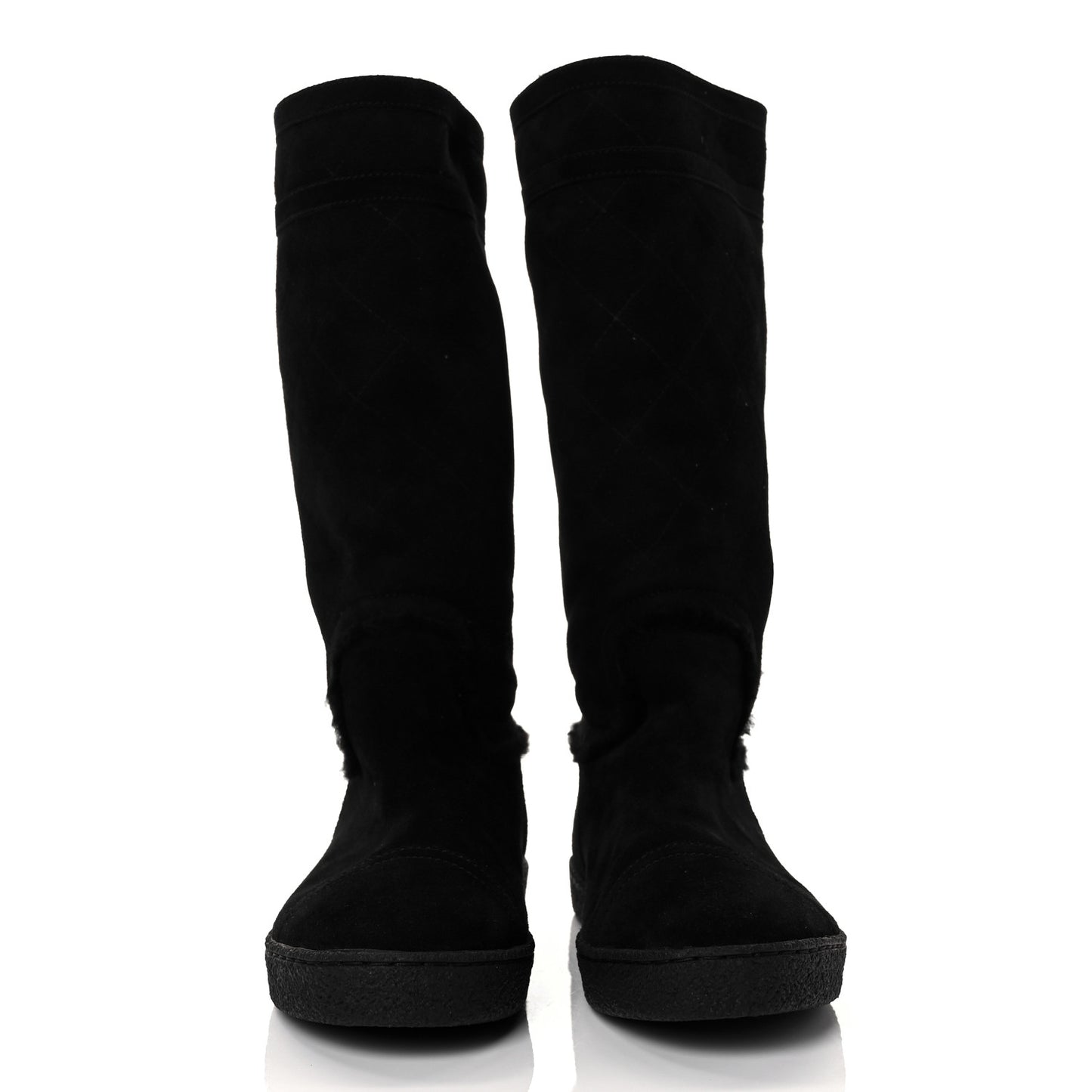 Suede Shearling Boots 36.5 Black