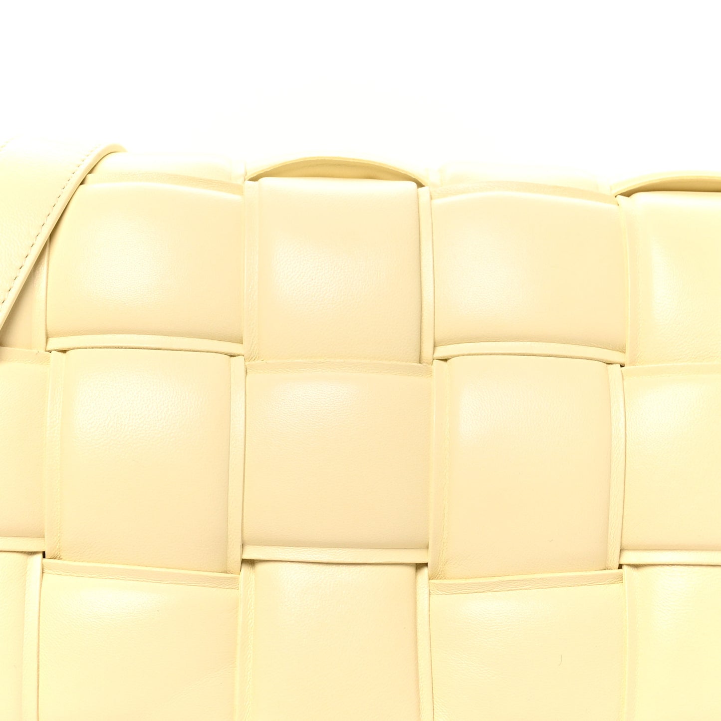 Nappa Maxi Intreccio Padded Cassette Crossbody Bag Ice Cream
