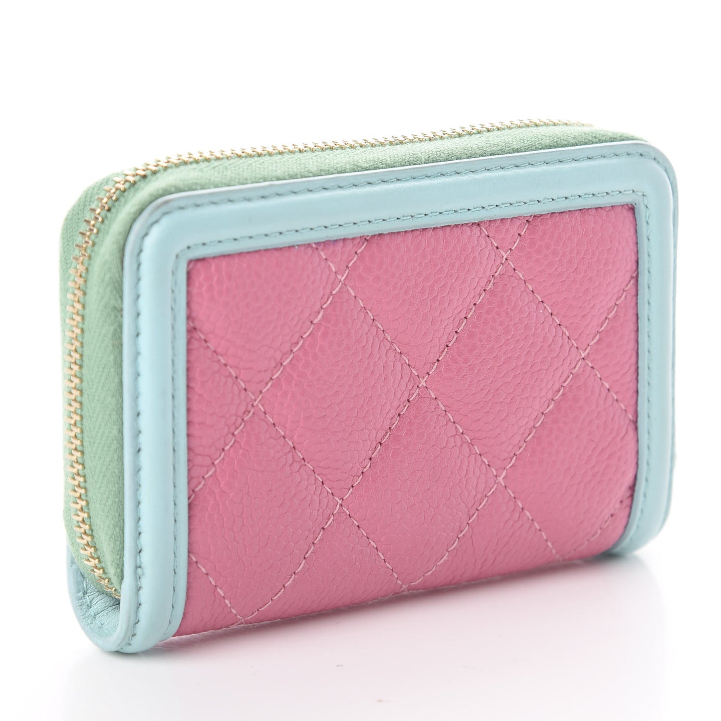 Caviar Quilted Filigree Coin Purse Pink Green Blue