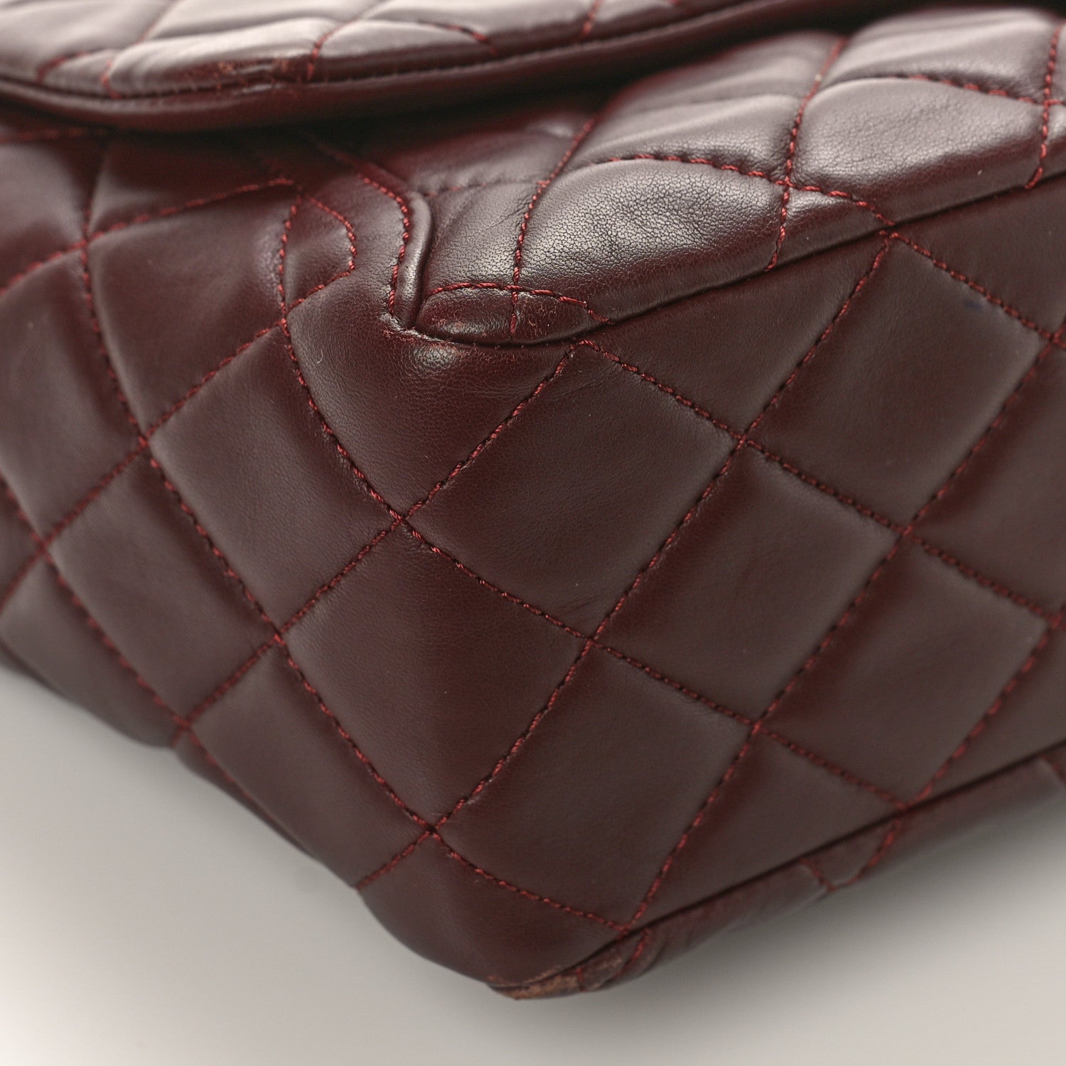 Chanel Lambskin Quilted Large Around Pockets Flap Burgundy 8 of 10