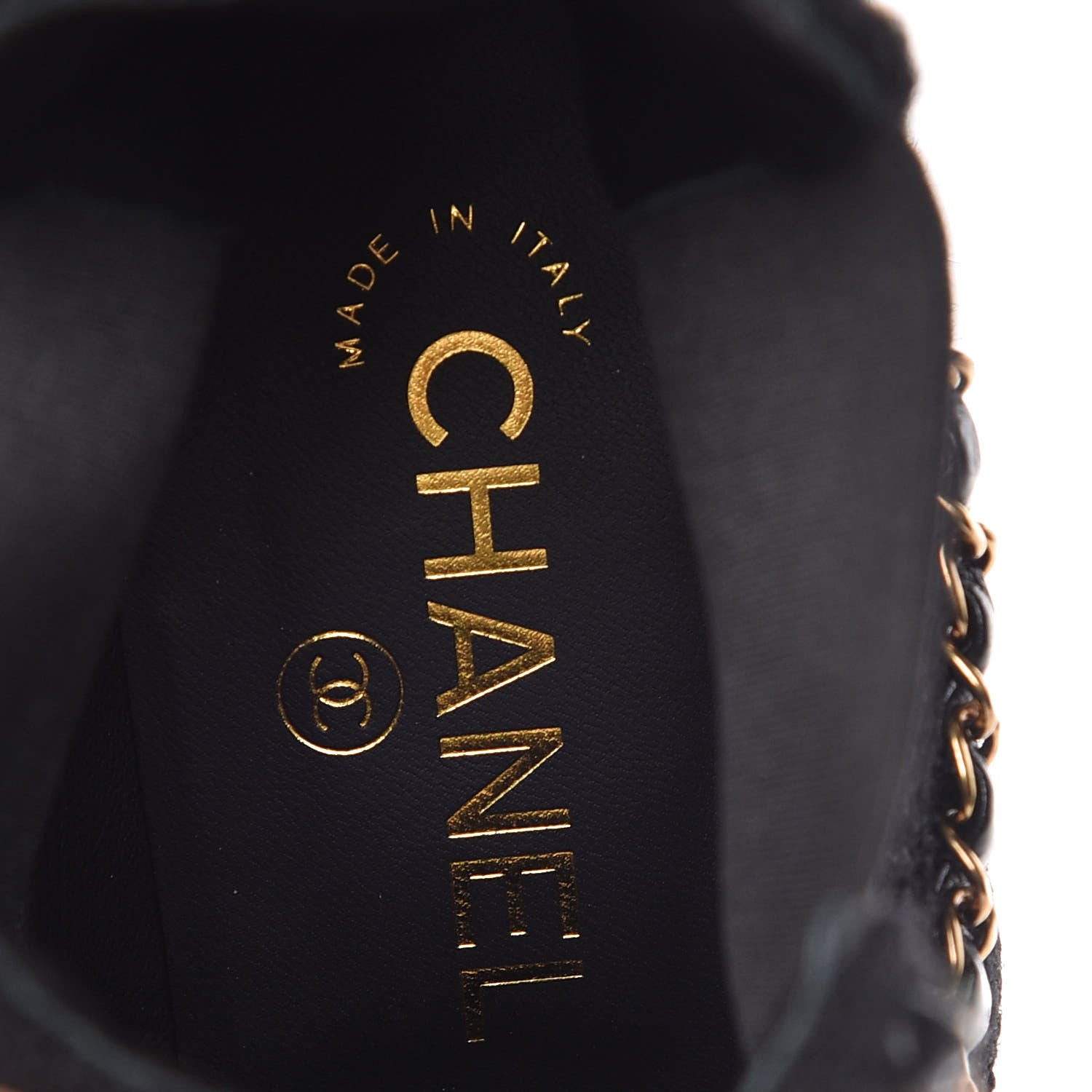 Chanel Tweed Calfskin Chain Lace Up Boots 39.5 Black 7 of 10
