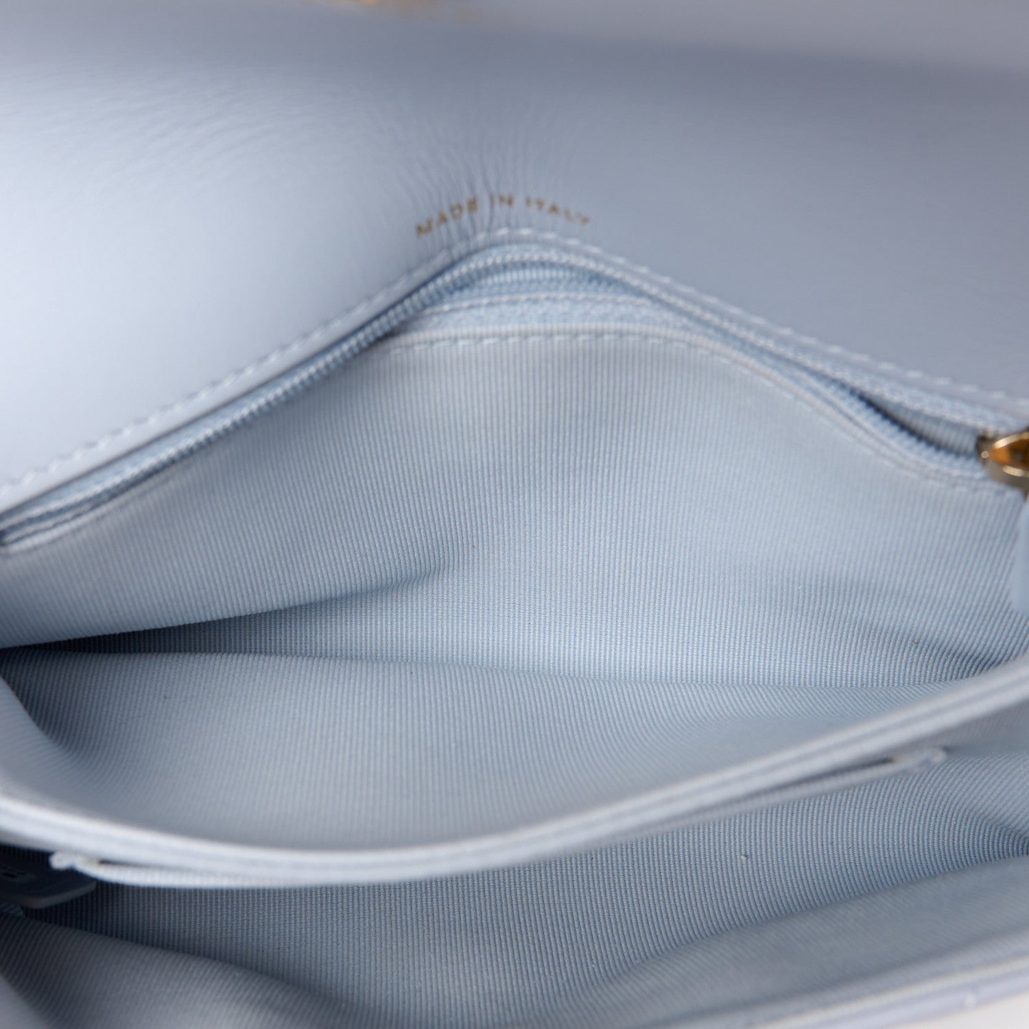 Chanel Lambskin Quilted Chanel 19 Flap Clutch Light Blue 7 of 14