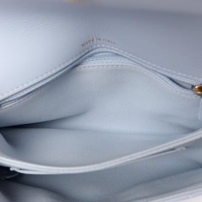 Chanel Lambskin Quilted Chanel 19 Flap Clutch Light Blue 7 of 14