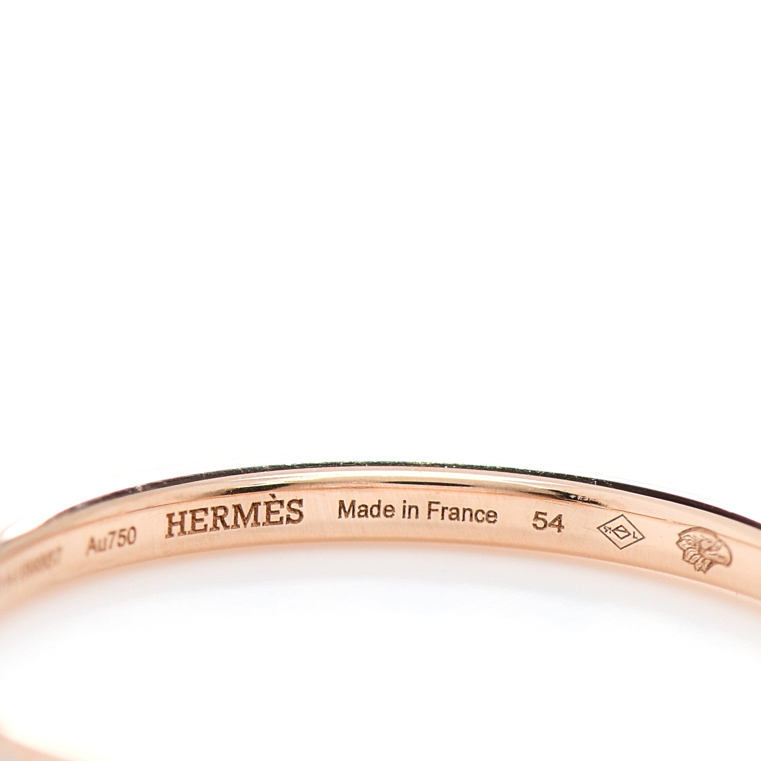 Hermes 18K Rose Gold Diamond Kelly Clochette Ring 54 7 4 of 5