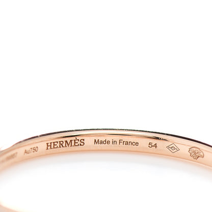 Hermes 18K Rose Gold Diamond Kelly Clochette Ring 54 7 4 of 5