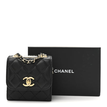 Chanel Lambskin Quilted Mini Trendy CC Chain Wallet Black 12 of 12