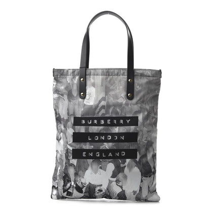 Burberry Nylon Rave Print Flat Tote Bag Black 1 of 9