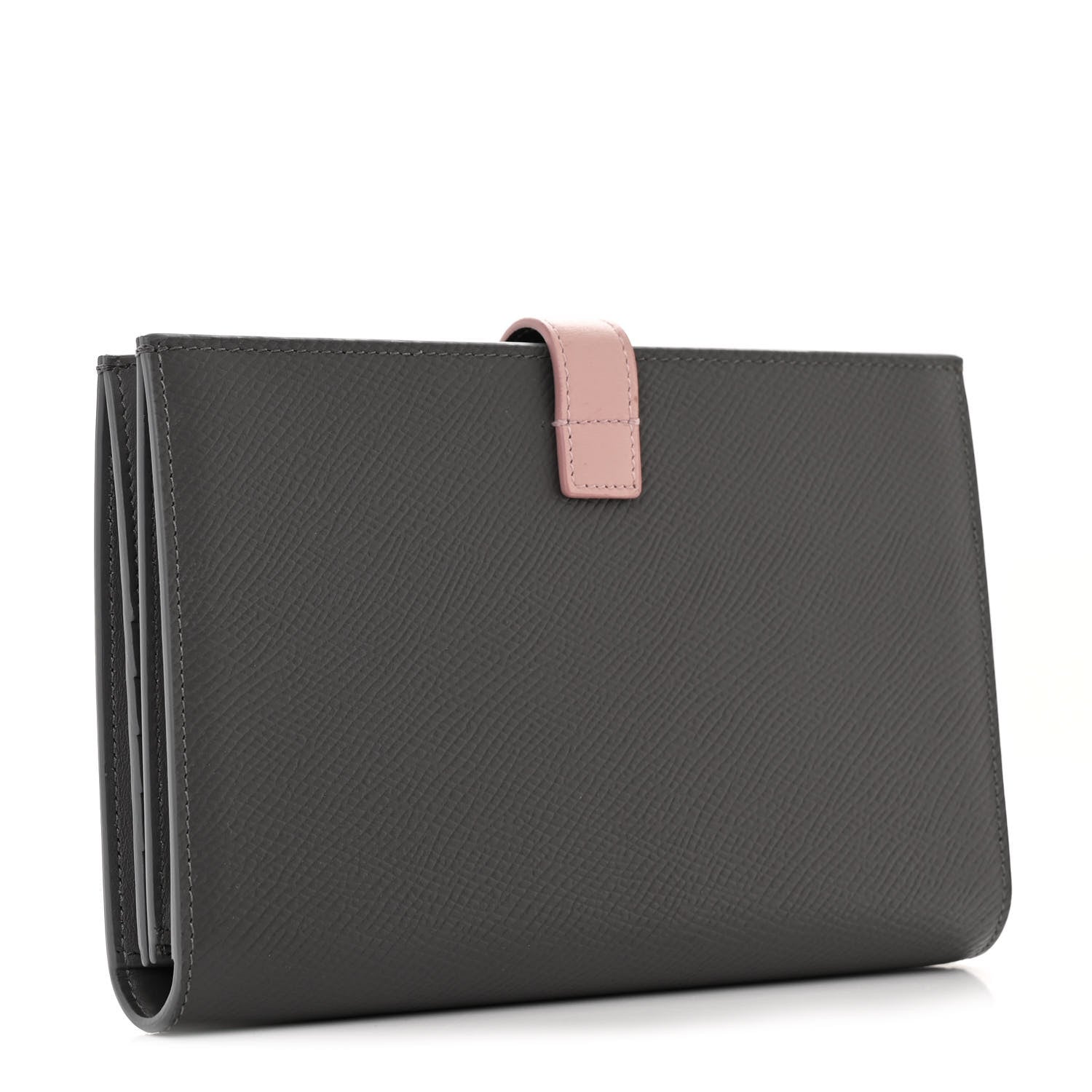 Celine Grained Calfskin Large Multifunction Strap Wallet Grey Vintage Pink 3 of 8