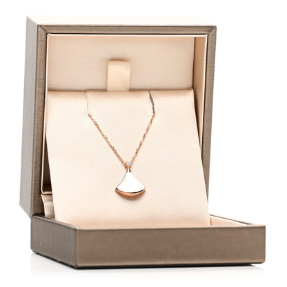 Bulgari 18K Rose Gold Diamond Mother of Pearl Small Divas' Dream Pendant Necklace 5 of 5