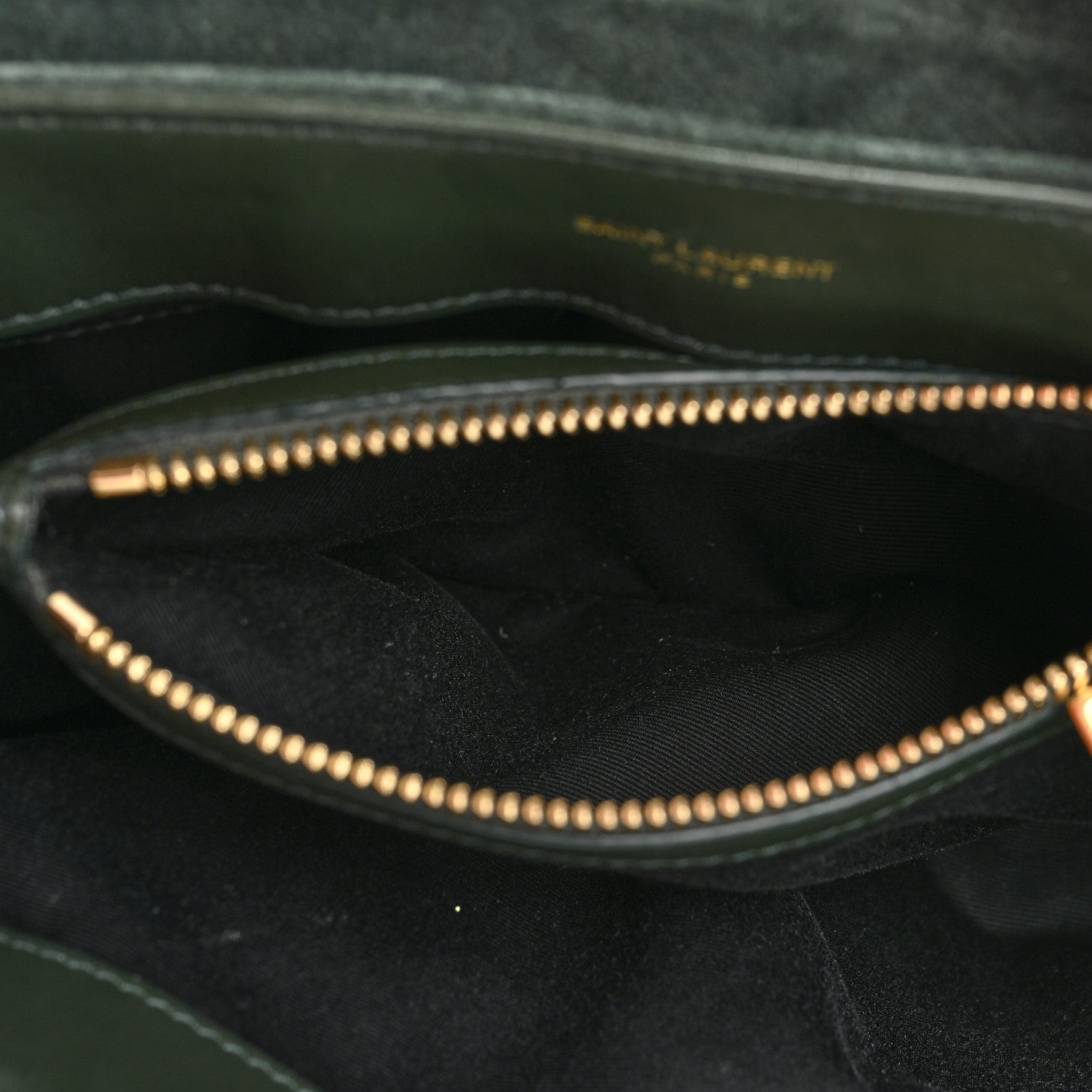 Saint Laurent Suede Calfskin Y Quilted Monogram Small Loulou Chain Satchel Green 6 of 16